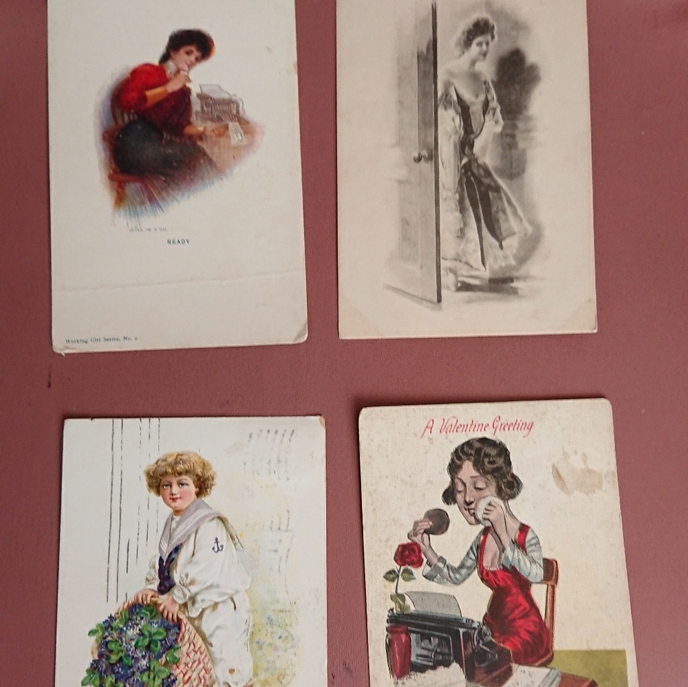 Antique post cards bundle of 4 only one used 1908